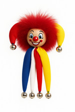 Clownanstecker Fastnacht Orden 11cm Mainz rot wei&szlig; blau gelb Fasching Karneval