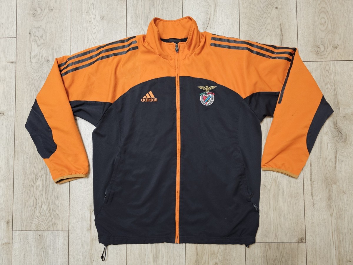 BENFICA 2002 VINTAGE TRAINING FOOTBALL JACKET BLACK SOCCER JACKET