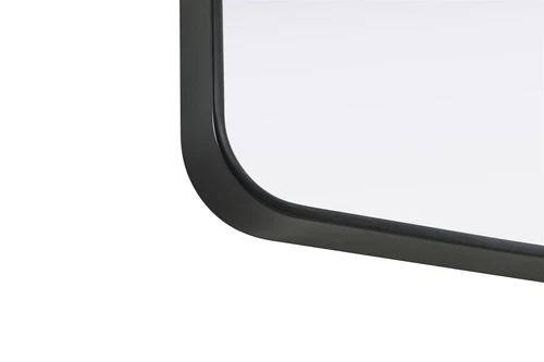 Elegant Decor Contour Metal Rectangle Mirror 18X36" Black - Picture 10 of 11