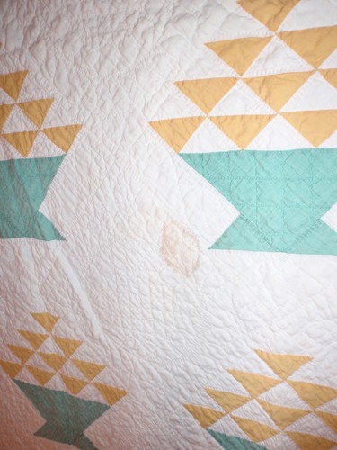 Vintage - 50er Jahre gesteppte moderne Obstschale 100 % Baumwolle Tagesdecke 92"x82" - Bild 6 von 6