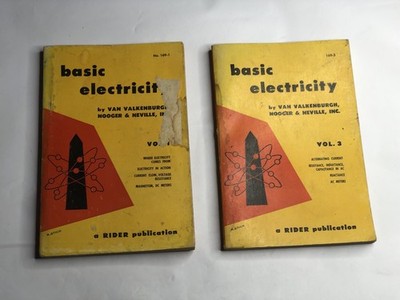 BASIC ELECTRICITY VOL 1 & 3 BY VQAN VALKENBURGH 1954 RIDER GUIDE Lot Of 2