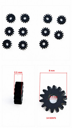 ROCO RS86465 86465 HO 11 ENGRENAGE PIGNON Z14 DENT Ø 8 x 2.3 x 2.5 mm P/ 130 TC | Condition: Occasion
