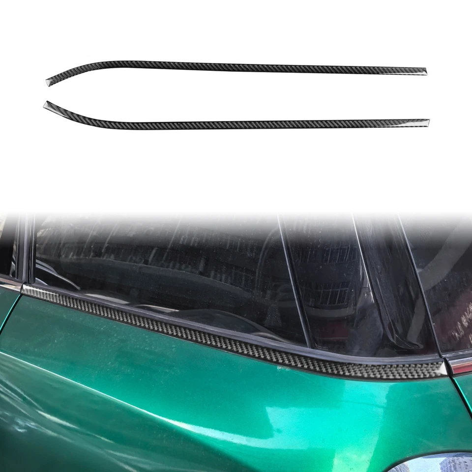 Borde inferior de ventana trasera de fibra de carbono real para Mini Cooper Countryman F60 2017-23 Foto 3 de 4