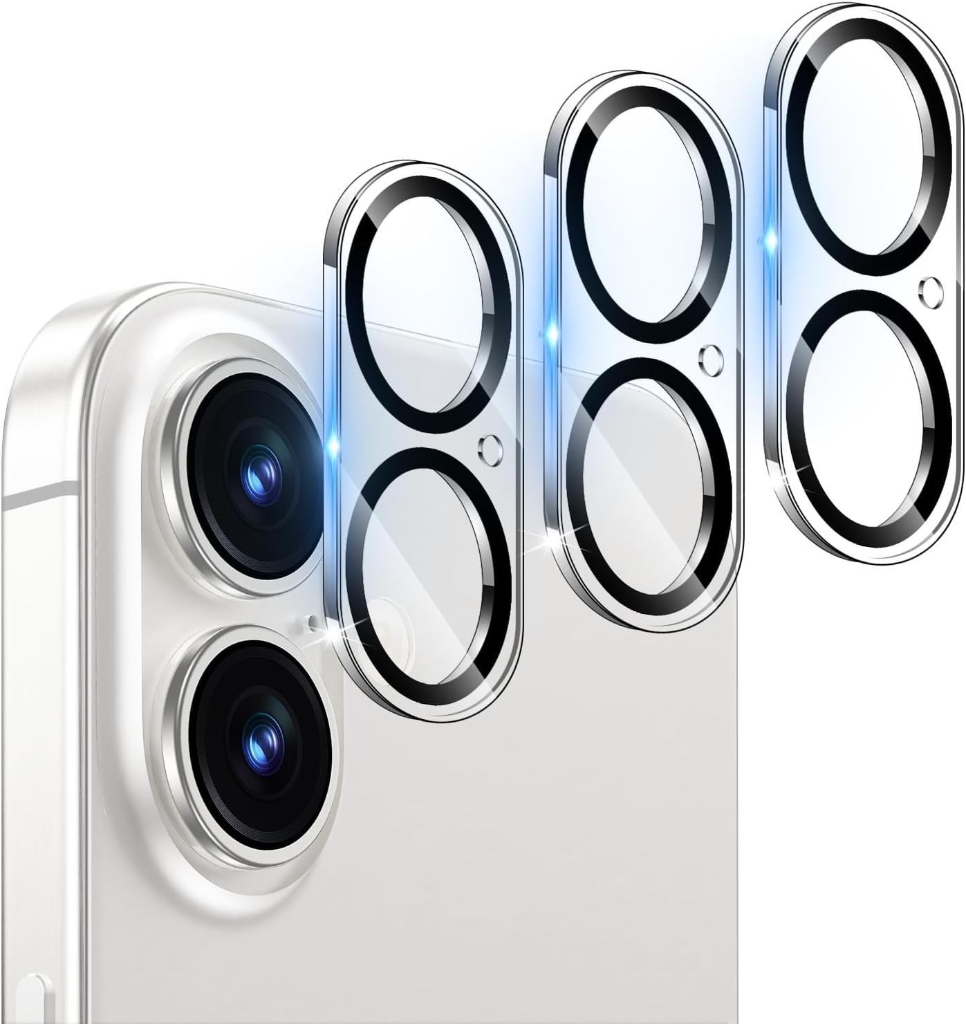 (3 Pack Camera Lens Protector Compatible for For iPhone 16 &amp; 16 Plus 