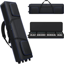 88 Key Keyboard Case with Wheels Portable Padded 88 Piano Case 53" X14"X7" Ro