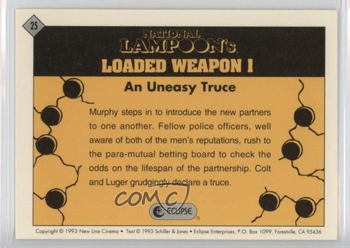 1993 Eclipse National Lampoon's Loaded Weapon 1 Emilio Estevez #25 0b6 - Zdjęcie 2 z 3