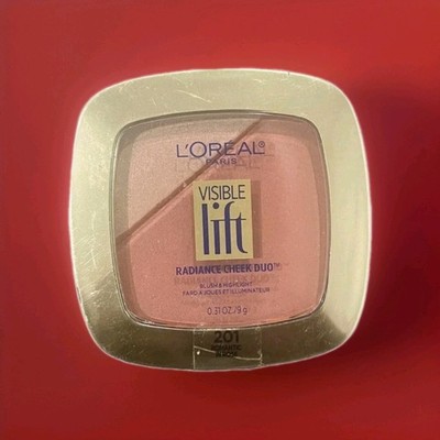 Loreal Visible Lift RADIANCE CHEEK DUO 201 Romantic In Rose RARE *NEW*