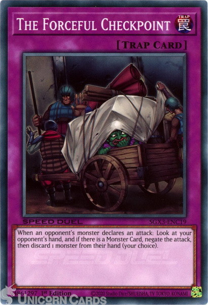 SGX3-ENC19 The Forceful Checkpoint :: Common 1st Edition Mint YuGiOh Card