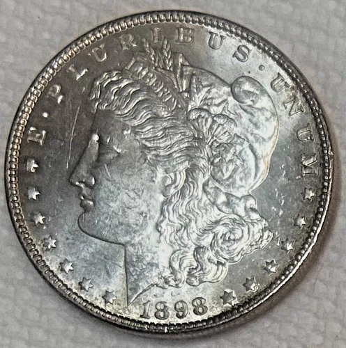 1898 P Morgan beautiful cartwheel lusterBU bright no ship no reserve Sigma test+