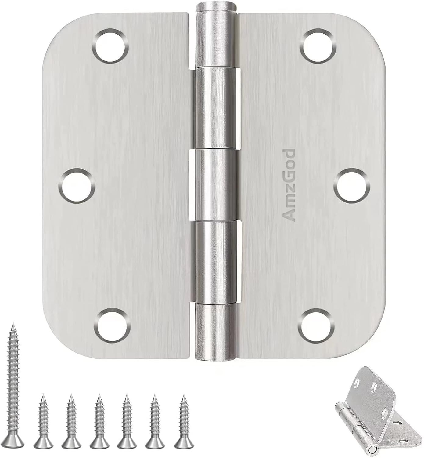 - 3 Pack Satin Nickel 3.5 Inch Rounded Interior Door
