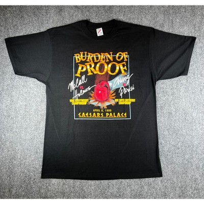 Vintage 1995 Burden Of Proof Boxing T-Shirt XL Caesars Palace Chavez McCall