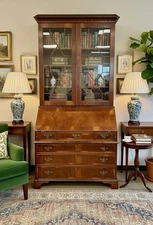 Magnificent Antique Mahogany Georgian Secretary Desk Bookcase China Cabinet