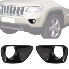 Front Fog Light Cover Fog Lamp Frame Trim For Jeep Grand Cherokee 2011-13 Black 