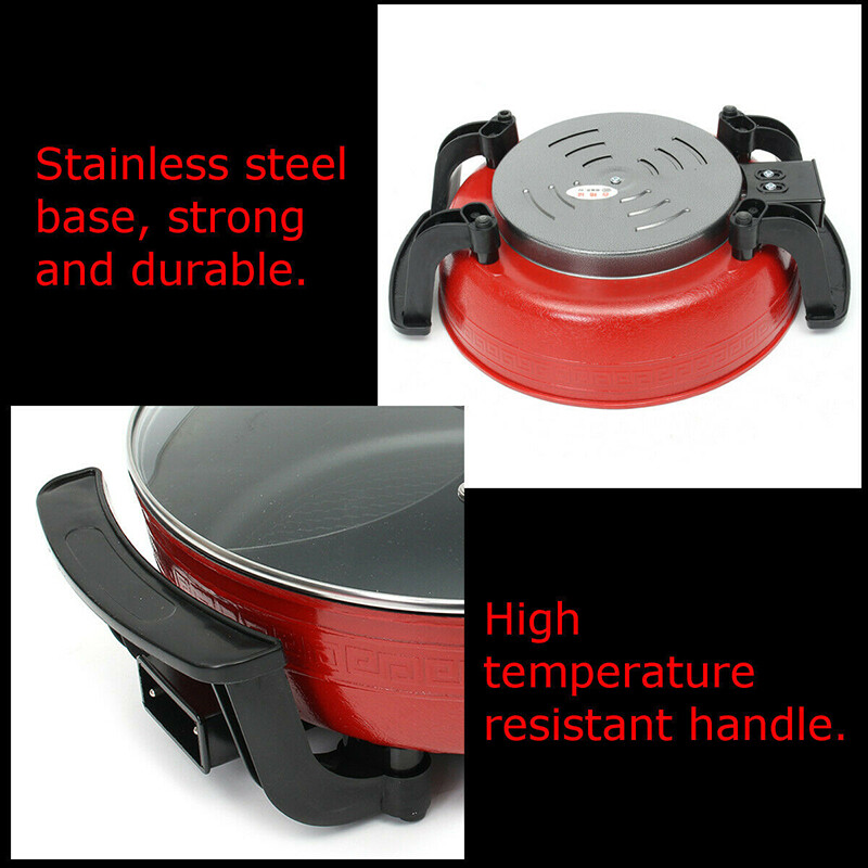Electric Twin Divided Hot Pot Dual Side Shabu NonStick Cooker Smokeless W/Lid h eBay