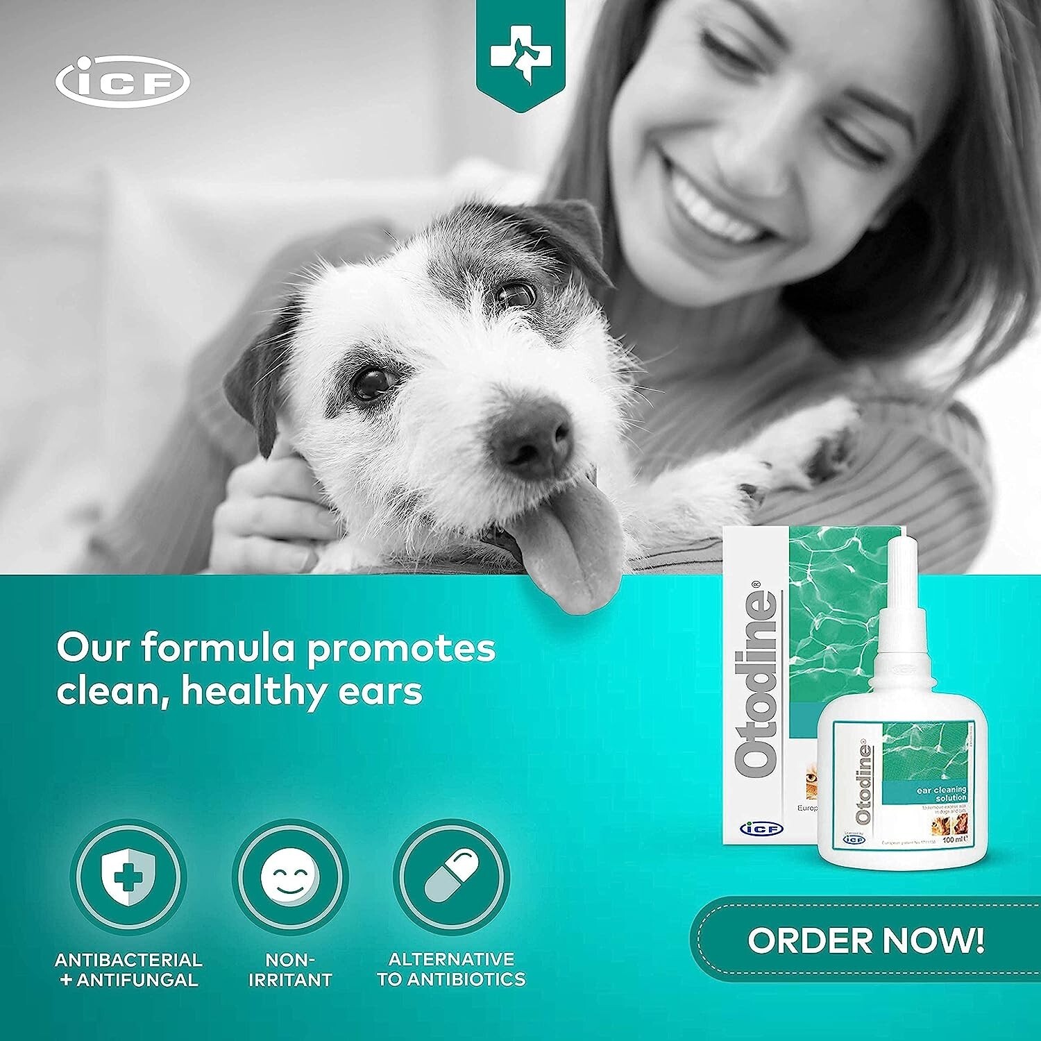 otodine ear cleaner Drops antibacterial solution for pet dog cat 100ml