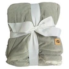 NWT Ugg Home Bliss Sherpa Microfleece Accent Throw Gray Cream Cozy Warm 50x70