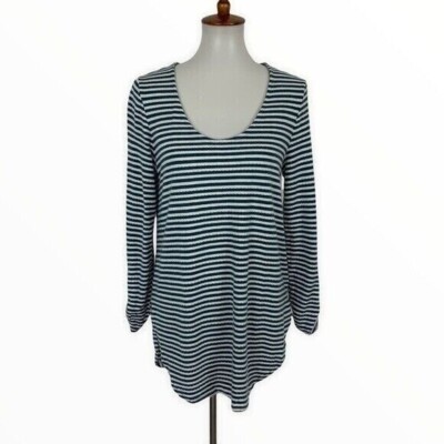 Anthropologie Akemi Kin Striped Knit Long Sleeve Scoop Neck Tunic Top Small