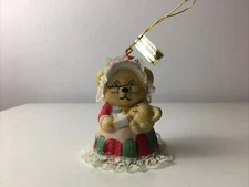 Bisque Porcelain Caring Critter Chimer by Jasco - Mamma Mouse Holiday Christmas