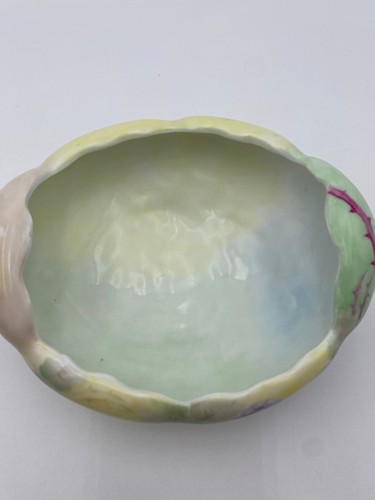 Fabulous Hand Painted MZ Austria Footed Bowl--Grape Design, Iridescent Interior - Picture 7 of 10