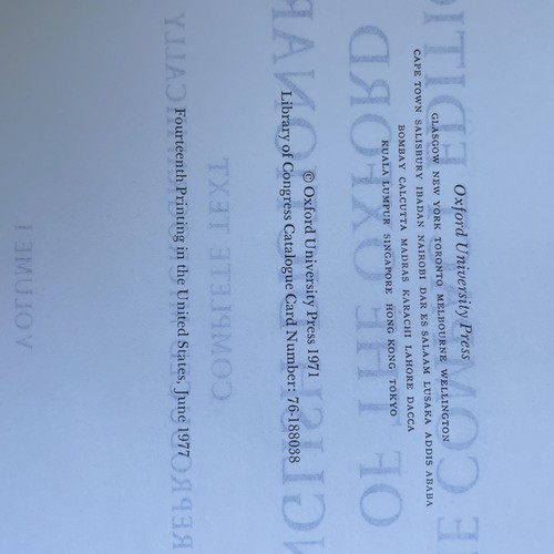 Compact Edition of the Oxford English Dictionary 2 Volume Magnifying Glass 1977 - Picture 23 of 24