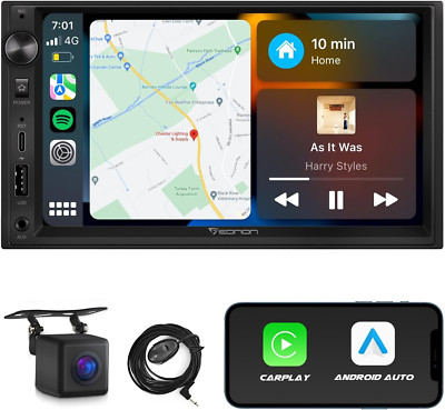 7'' Double Din Car Stereo Wireless Carplay & Wireless Android Auto Car Audio Rec