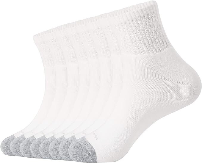 Athletic Ankle Socks - Thick Cushion, Breathable Cotton, 3/8 Pairs - Size 9/12-image