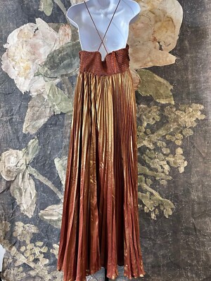 New Anthropologie Pliss Halter Dress Size Large | eBay