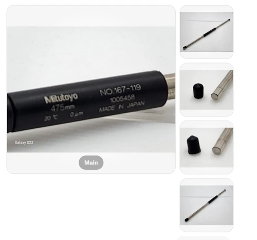 MITUTOYO 475mm 20℃ 0μm Micrometer Standard End Measuring Bar Rod  32423