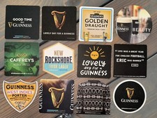 12 X Guinness, Irish, Rockshore Beer Mats - Home Bar / Pub Experience