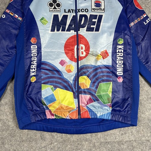 Sportful Cycling Jacket Mapei Latexco Mens Vintage Thick Jersey Full Zip - Picture 3 of 11