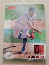 Trevor Bauer 2021 Topps Stadium Club Virtual Reality Red Foil Parallel Dodgers
