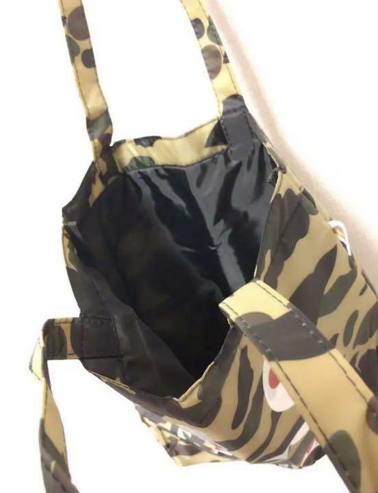 A Bathing Ape Shark Tote Bag Bape Shark Bag Camo Yellow MOOK
