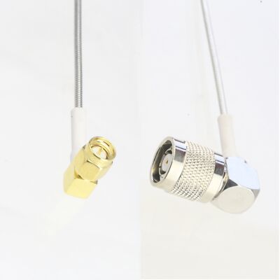 RP-TNC male RA to SMA plug elbow RG405 .086'' RF Flexible Semi-Rigid Jumper 4~40''
