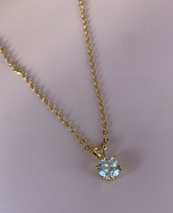Authentic Solitaire Pendant Necklace Cubic Zirconia Gold Plated CZ Party