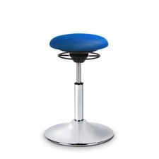 Balimo Bewegungshocker Sitztrainer Hocker Silber gebürstet Bezug Blau