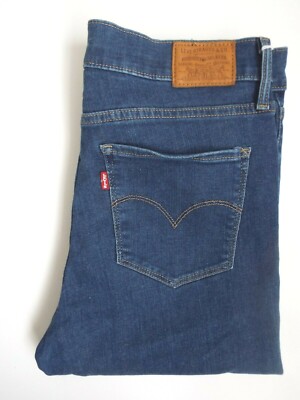 Levi's 720 Stretch Super Skinny Big E Damen Jeans W30 L30 Dunkelblau LEVS985