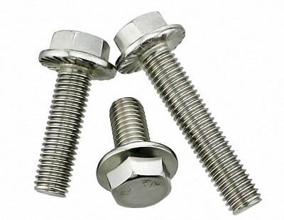304 Stainless Steel M16 Hex Head Flange Bolts Cap Screws - Select Size