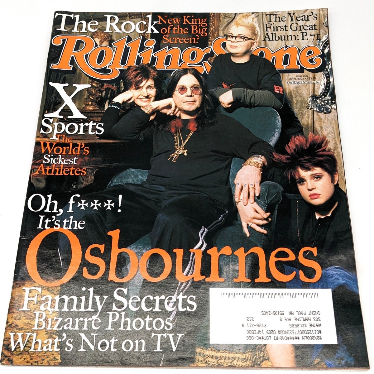 Ozzy Osbourne Family Rolling Stone Cover Issue 895 May 9 2002 Ozzy