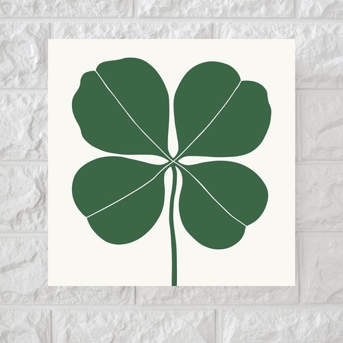Mid-Century Modern Art Print Inspired by Alexander Girard, Irish Green Clover - Picture 5 of 5