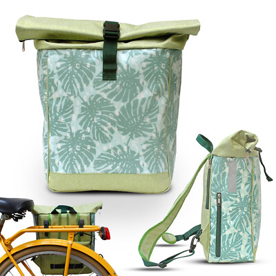 IKURI Fahrradtasche / Rucksack KOMBI aus Plane - Fahrradrucksack - Monstera  | eBay.de