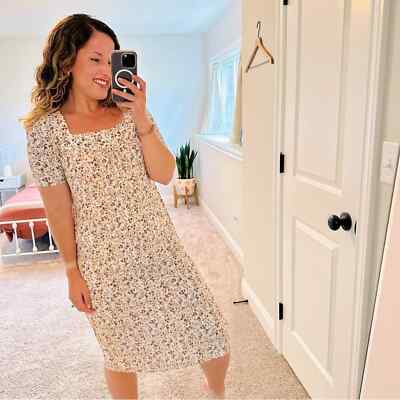 Reformation Jeans Cream Floral Mini Dress XS | eBay