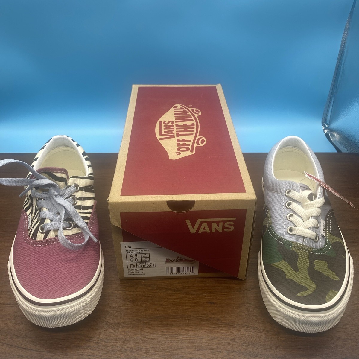 Vans Era Mismatch VN0A4U39WS8 Unisex Multicolor Skate Sneakers M4