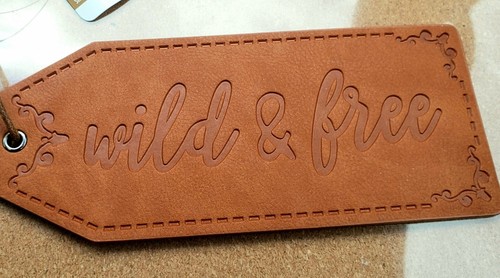 2 Oversized Brown Faux Leather Luggage Tag Hanging Decor Explore, Wild & Free 8” - Bild 7 von 10