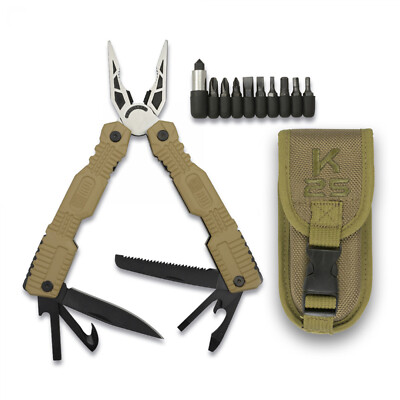 Multifunction Pincers TAN K25 Glass Breaker + 8 Tips + Completely New Pouch
