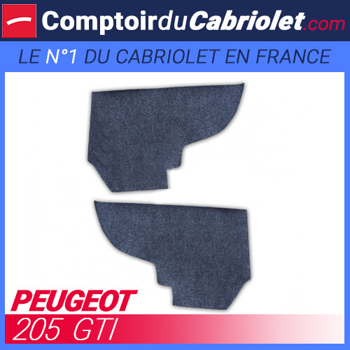Moquette coffre anthracite en 2 parties pour Peugeot 205 GTI