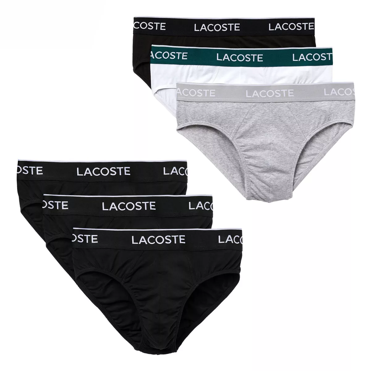 3er Pack LACOSTE Herren Slips Slip Unterhosen Casual Cotton Stretch Briefs