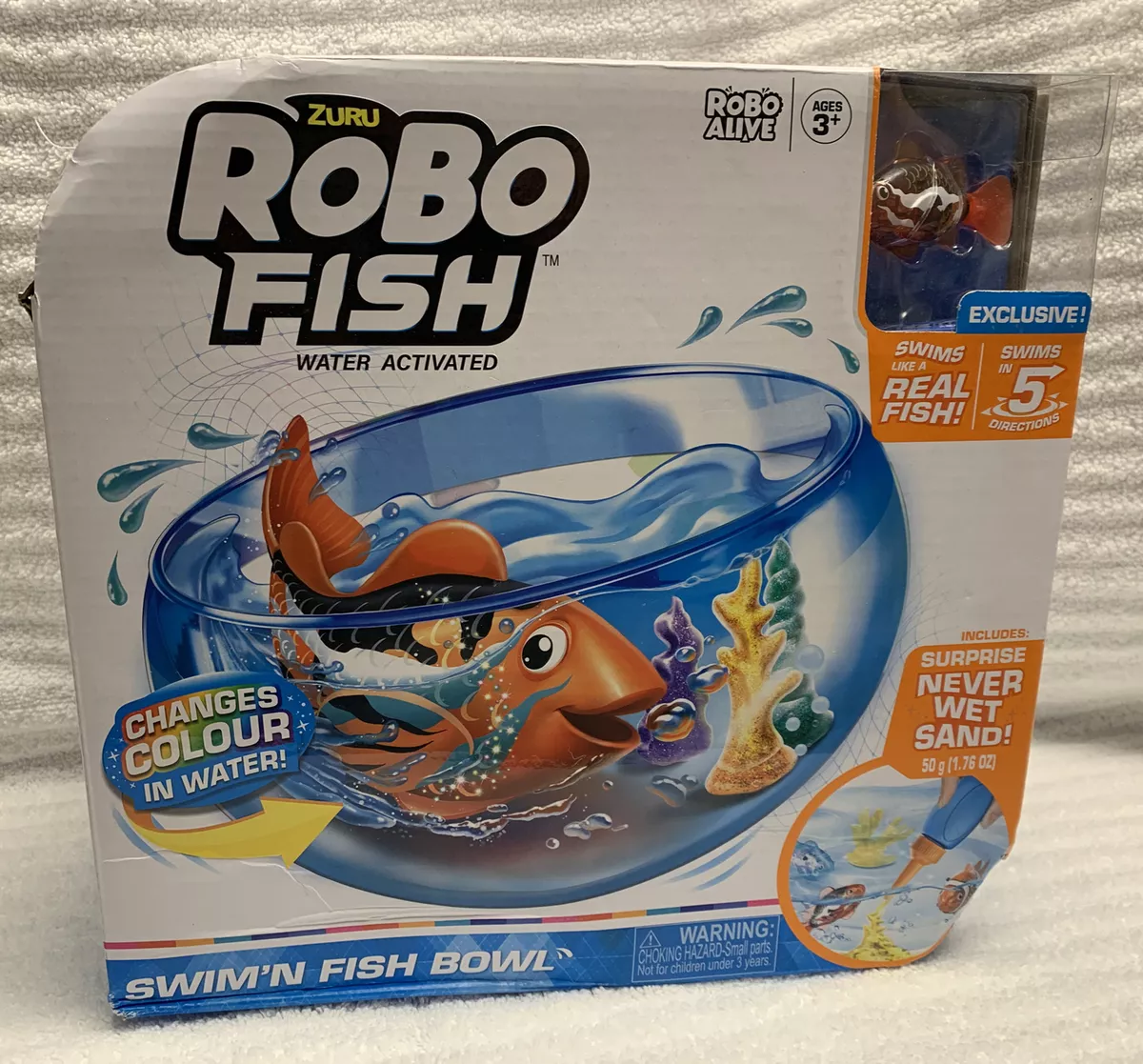 Zuru Robo Fish Playset - Includes Bowl, Sand, Bottle + Fish Swims