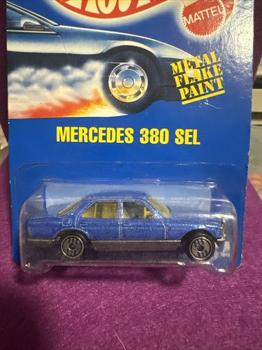1990 Hot Wheels #184 Blue Card Mercedes 380 SEL Blue Metal Flake - Picture 2 of 3