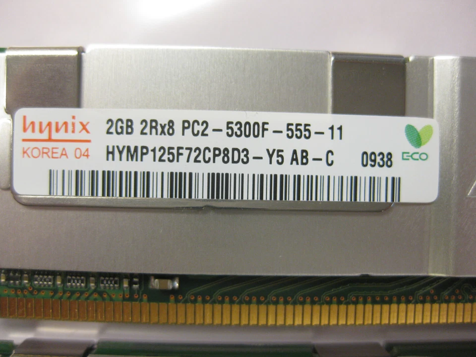 2x Hynix 2GB total of: 4GB HYMP125F72CP8D3 2Rx8 PC2-5300F Server Memory - Image 2 of 4