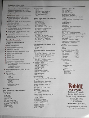 Rabbit Software - UNIX / Xenix / AIX Connectivity - Brochure & 6 flyers. 1980s - Picture 12 of 18